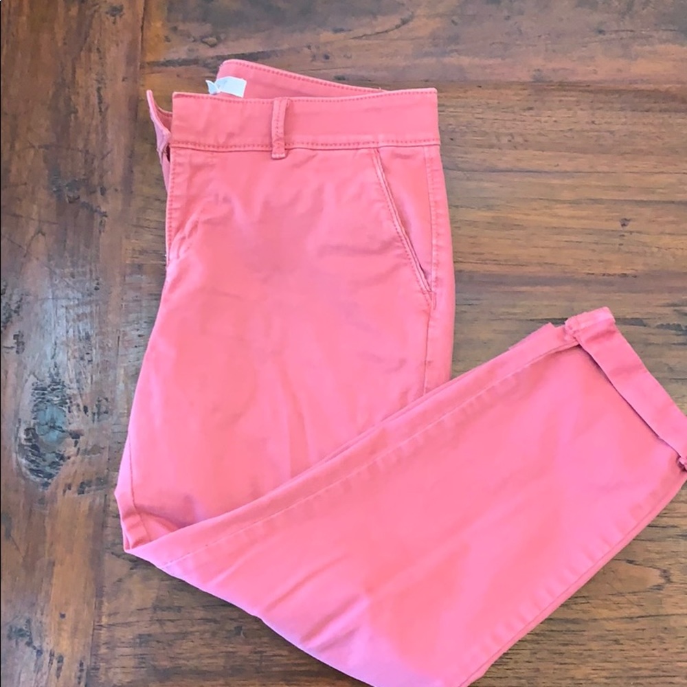 Loft ankle length rolled cuff chinos